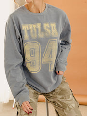 TU Tulsa Golden Hurricane Player Blue Jean Sweatshirt