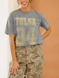 TU Tulsa Golden Hurricane Player Blue Jean Tee