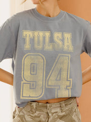 TU Tulsa Golden Hurricane Player Blue Jean Tee