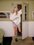 University of Tulsa Prep Patch Off White Thrifted Tee