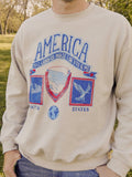 USA Patch Sand Thrifted Sweatshirt