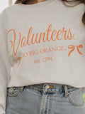 Vols Established Bows White Corded Crew Sweatshirt