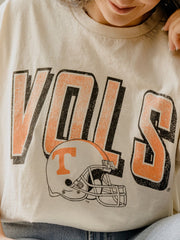 Vols Helmet Fade Off White Thrifted Tee