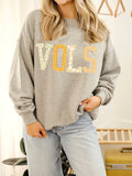 Vols Quilted Puff Ink Ash Gray Thrifted Sweatshirt