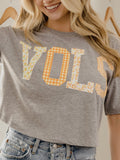 Vols Quilted Puff Ink Gray Cropped Tee