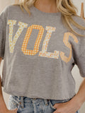 Vols Quilted Puff Ink Gray Cropped Tee