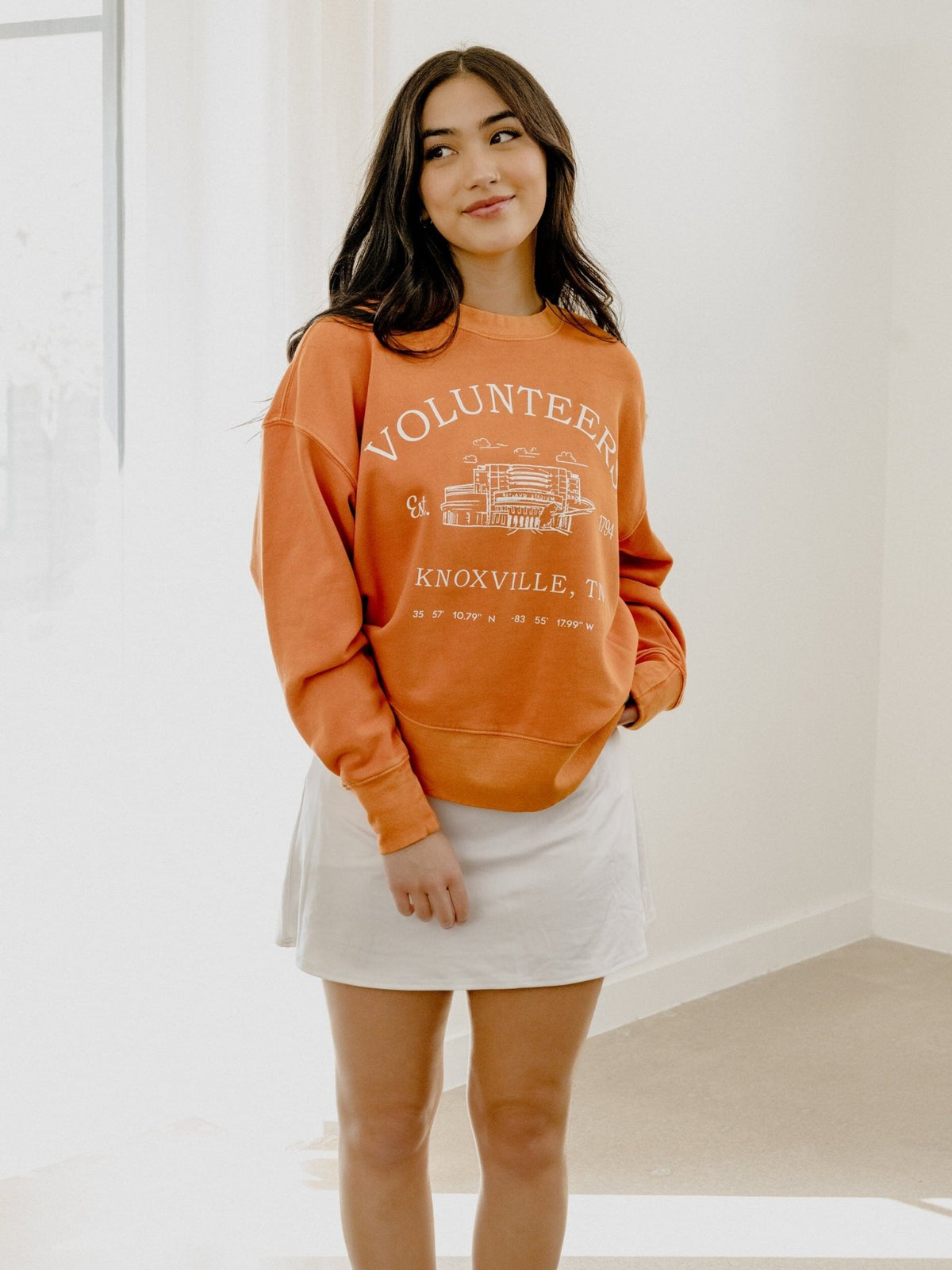 Vols Stadium Coordinates Orange Hi-Dive Oversized Crew Sweatshirt