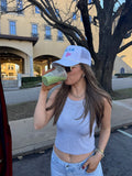 White/White Tulsa Heart Embroidered Hat