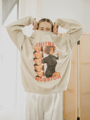 Whitney Houston Smile Sand Thrifted Sweatshirt