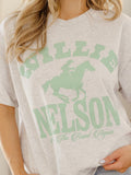 Willie Nelson Arch Horse Ash Gray Thrifted Tee