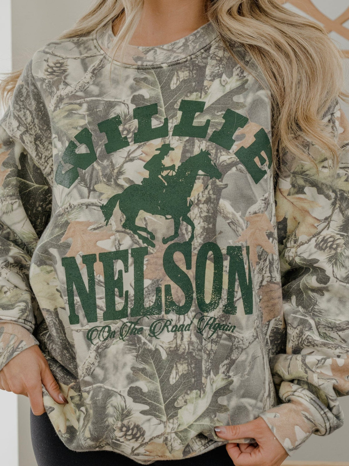 Willie Nelson Arch Horse Camouflage Sweatshirt