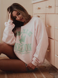 Willie Nelson Arch Horse On The Road Pink Flashdance Sweatshirt