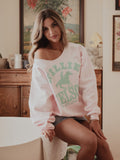 Willie Nelson Arch Horse On The Road Pink Flashdance Sweatshirt