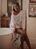 Willie Nelson Arch Horse On The Road Pink Flashdance Sweatshirt