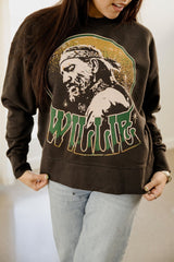 Willie Nelson Crystal Smoke Hi-Dive Oversized Crew Sweatshirt (FINAL SALE)