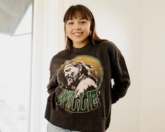 Willie Nelson Crystal Smoke Hi-Dive Oversized Crew Sweatshirt (FINAL SALE)