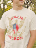 Willie Nelson Eagle Shield Off White Thrifted Tee