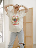 Willie Nelson Eagle Shield Off White Thrifted Tee