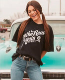 Willie Nelson On The Road Again Black Thrifted Tee