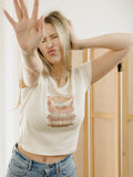 Willie Nelson OTR Highway Off White Micro Cropped Tee