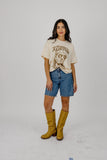 Willie Nelson Roll Me Up & Hook Em Off White Thrifted Tee