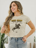 Willie Nelson Route 66 Off White Micro Cropped Tee