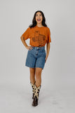 Willie Nelson UT Hook 'Em Horns Hand Sign Orange Thrifted Tee