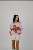 Willie Nelson UT Hook 'Em Horns Hand Sign Pink Thrifted Sweatshirt
