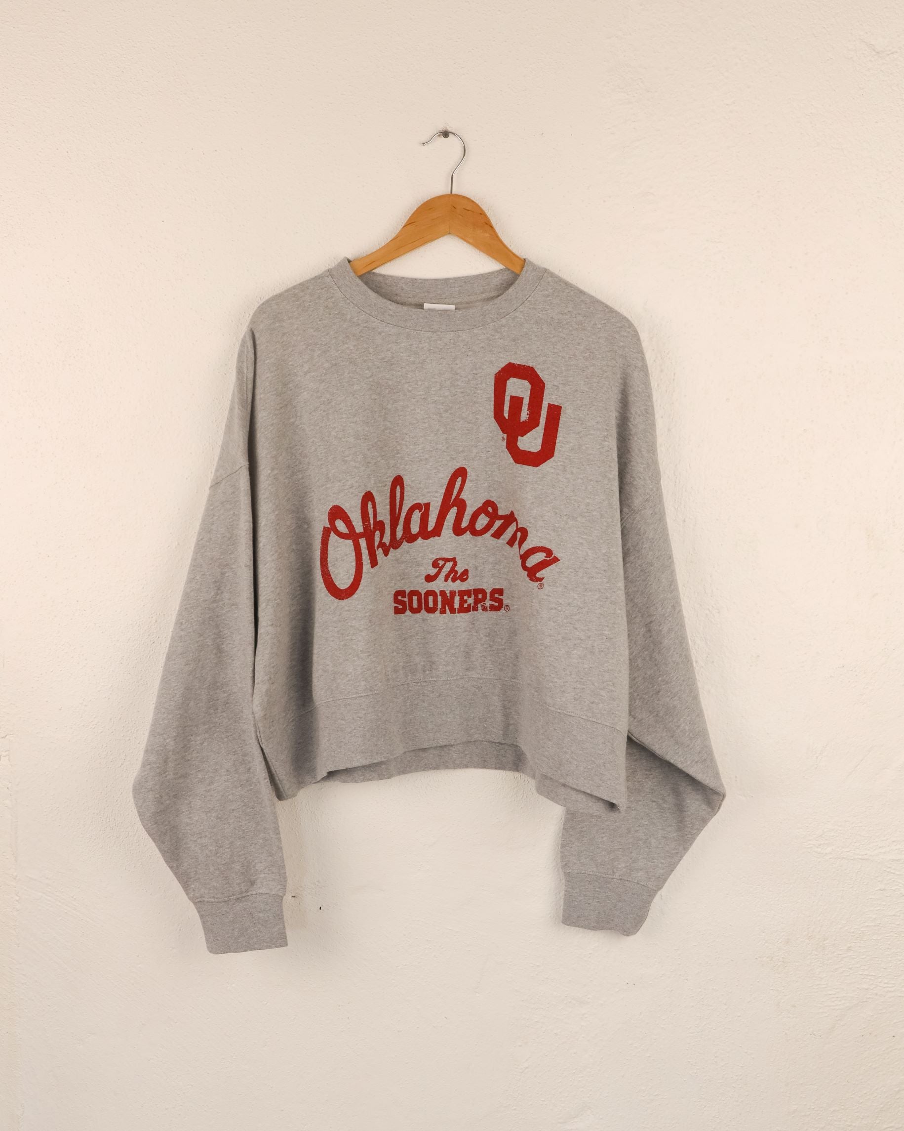 OU Sooners Quality Gray Oversized Crew Sweatshirt - shoplivylu