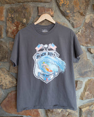The Beach Boys Surf Patrol Charcoal Thrifted Tee (FINAL SALE) - shoplivylu