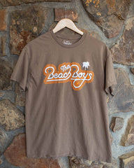 The Beach Boys Neon Logo Brown Thrifted Tee - shoplivylu