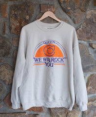 Queen Clemson Tigers Will Rock You White Thrifted Sweatshirt - shoplivylu