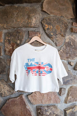 The Who Double Flag Off White Cropped Tee - shoplivylu