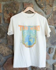 The Who North American Tour Off White Thrifted Distressed Tee - shoplivylu