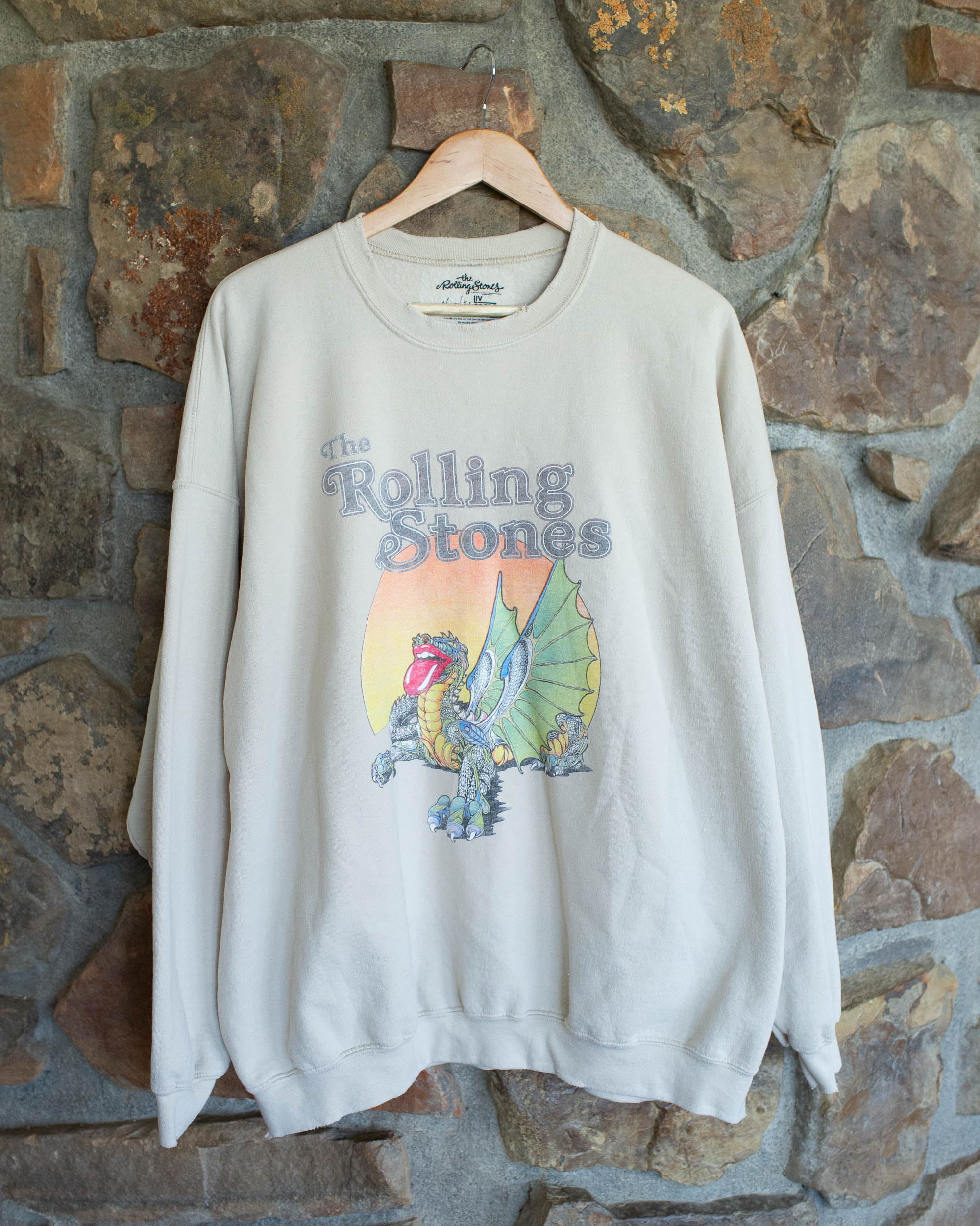 Rolling Stones Dragon Sand Thrifted Sweatshirt - shoplivylu