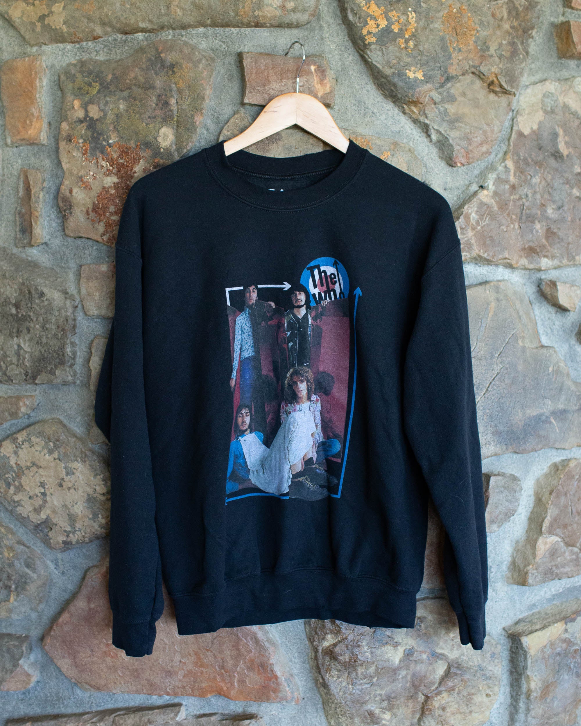 The Who Mirrors & Arrows Black Thrifted Sweatshirt (FINAL SALE) - shoplivylu