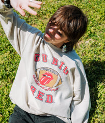 Rolling Stones Huskers Football Lick Sand Thrifted Sweatshirt