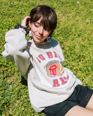 Rolling Stones Huskers Football Lick Sand Thrifted Sweatshirt