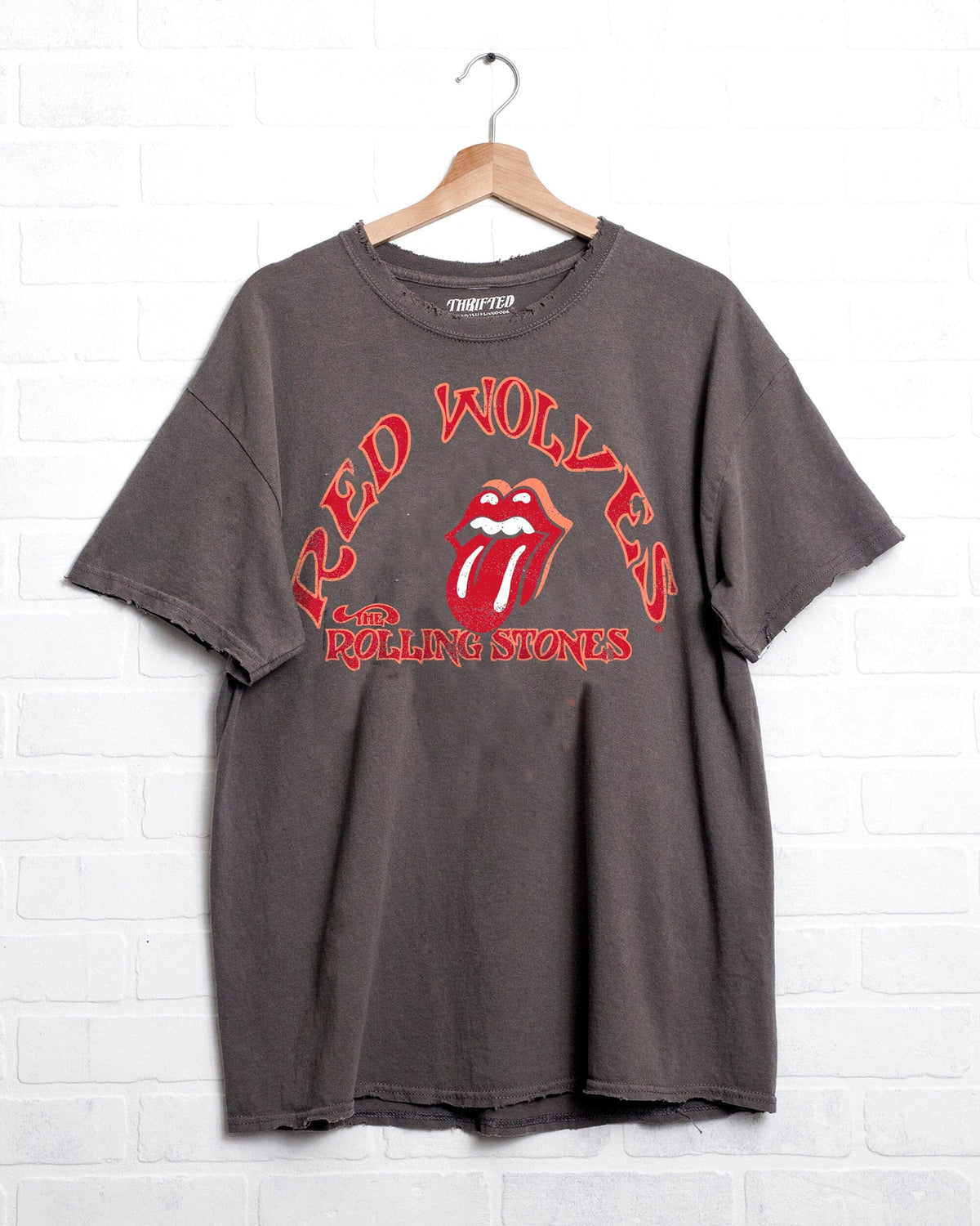Rolling Stones Red Wolves Psych Charcoal Thrifted Tee