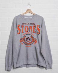 Rolling Stones Auburn Tigers College Seal Gray Thrifted Sweatshirt