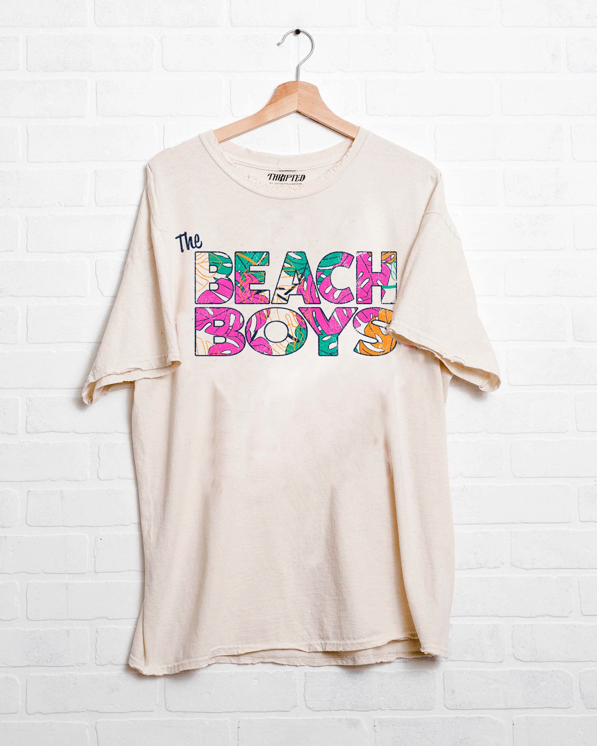 The Beach Boys Neon Palm Off White Thrifted Tee