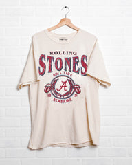 Rolling Stones Bama College Seal Off White Thrifted Tee