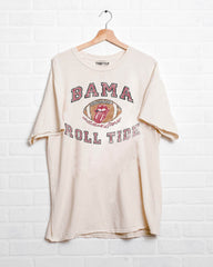 Rolling Stones University of Alabama Football Lick Off White Thrifted Tee