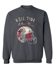 Rolling Stones University of Alabama Helmet Lick Charcoal Thrifted Sweatshirt - shoplivylu