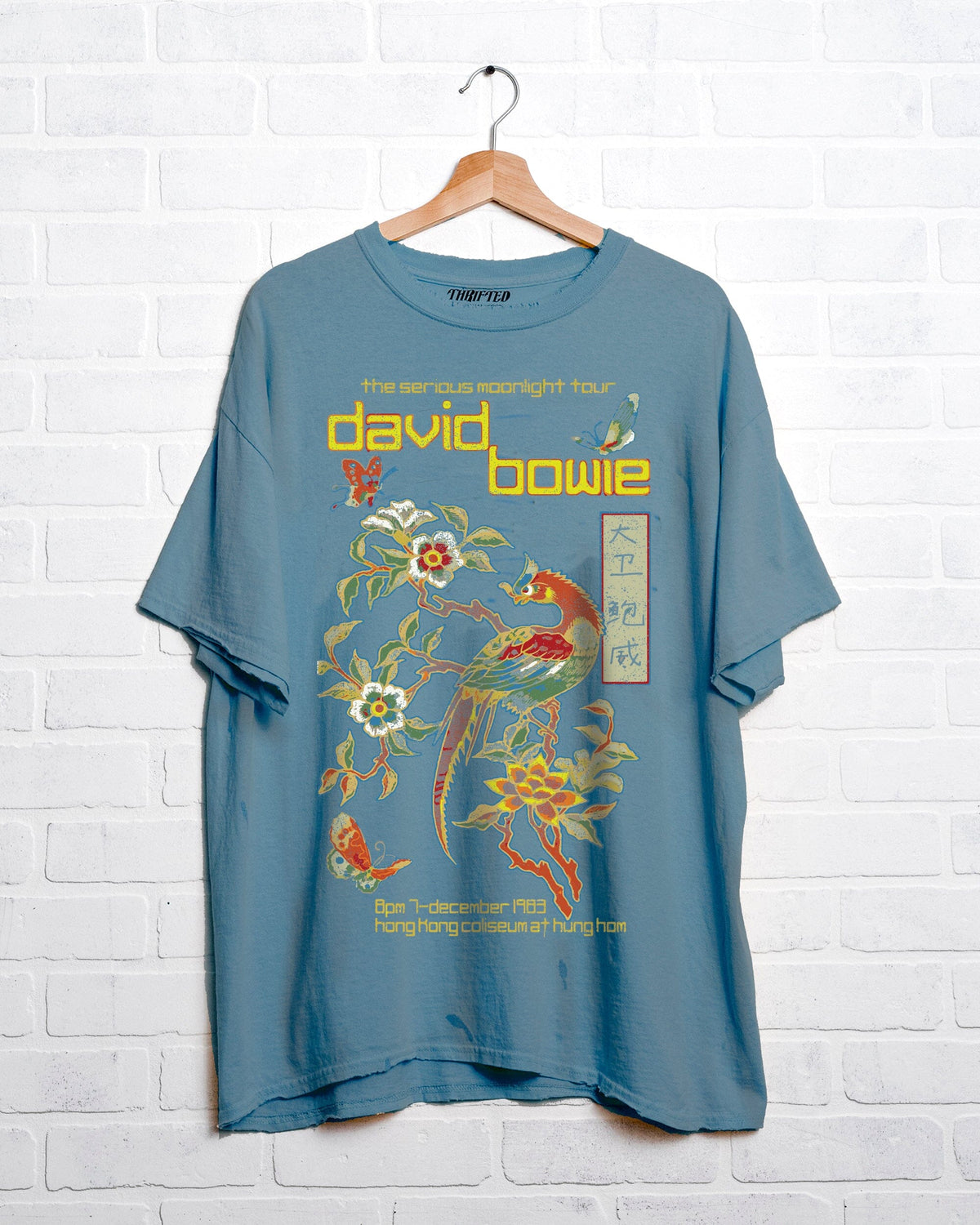 David Bowie Hong Kong Gala Blue Thrifted Distressed Tee