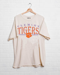 Clemson Tigers 80s Off White Thrifted Tee - shoplivylu