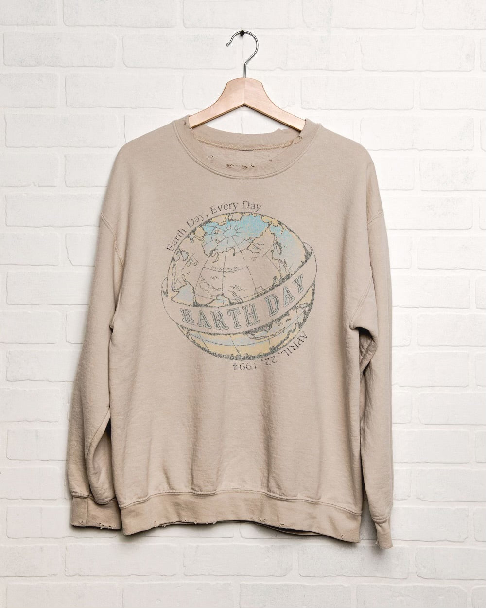 Earth Day Sand Thrifted Sweatshirt - shoplivylu
