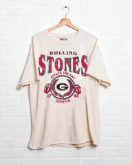 Rolling Stones UGA Bulldogs College Seal Off White Thrifted Tee