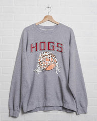 Hogs Basketball Fling Puff Ink Gray Thrifted Sweatshirt - shoplivylu
