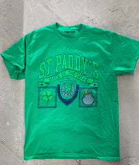 St. Patrick's Day Patch Green Thrifted Tee - shoplivylu